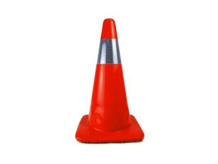18" Traffic Cone with 4 inch Reflective Collar, Orange, 3 lb
