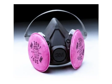 Half Facepiece Respirator Assembly 6391/07003(AAD), Large, with 3M™ Particulate Filters 2091/07000 (AAD), P100