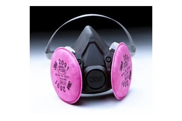 Half Facepiece Respirator Assembly 6391/07003(AAD), Large, with 3M™ Particulate Filters 2091/07000 (AAD), P100