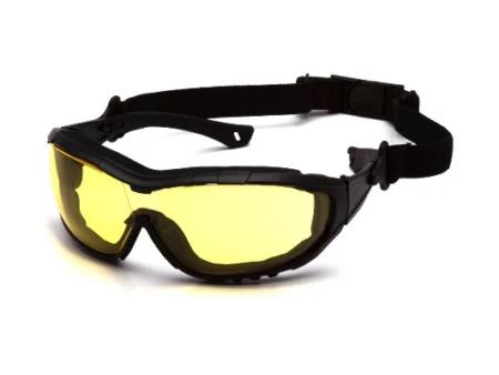 V3T SB10330ST Amber Anti-Fog Lens with Black Temples/Strap