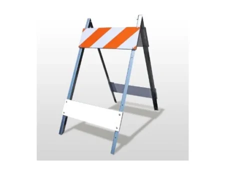 Barricade, Type 1, 8 inch Wood Top Panel, 14 ga Steel Legs