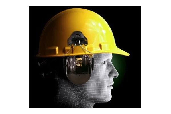 PELTOR™ Optime™ 101 Earmuffs H7P3E, Hard Hat Attached - Image 2